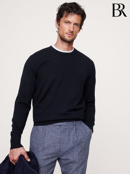 Banana Republic Navy Blue Merino Crew-Neck Jumper (H76030) | €86