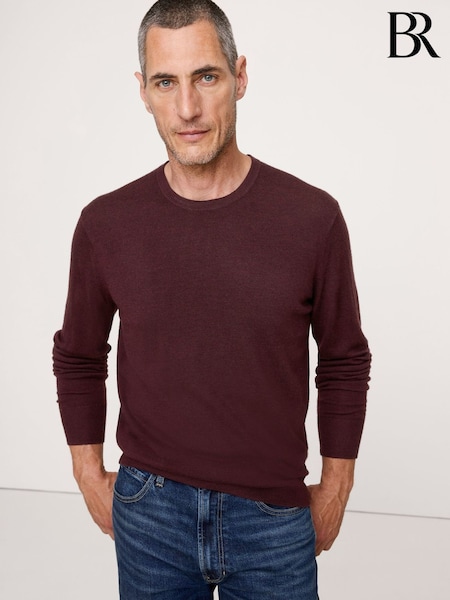 Banana Republic Burgundy Red Merino Crew-Neck Sweatshirt (H76032) | €86