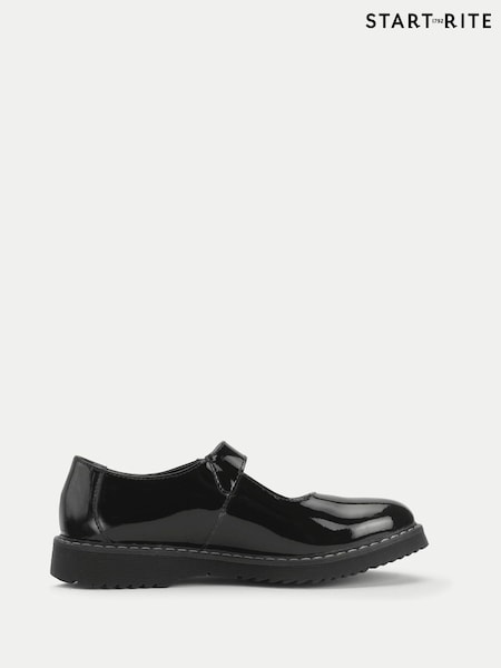 Start-Rite Girls Embrace Mary Jane Buckle Chunky Stitch Down School Black Shoes (H76125) | 90 €
