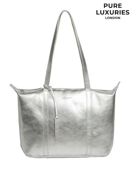 Pure Luxuries London Metallic Alcester Leather Tote Bag (H76132) | €62