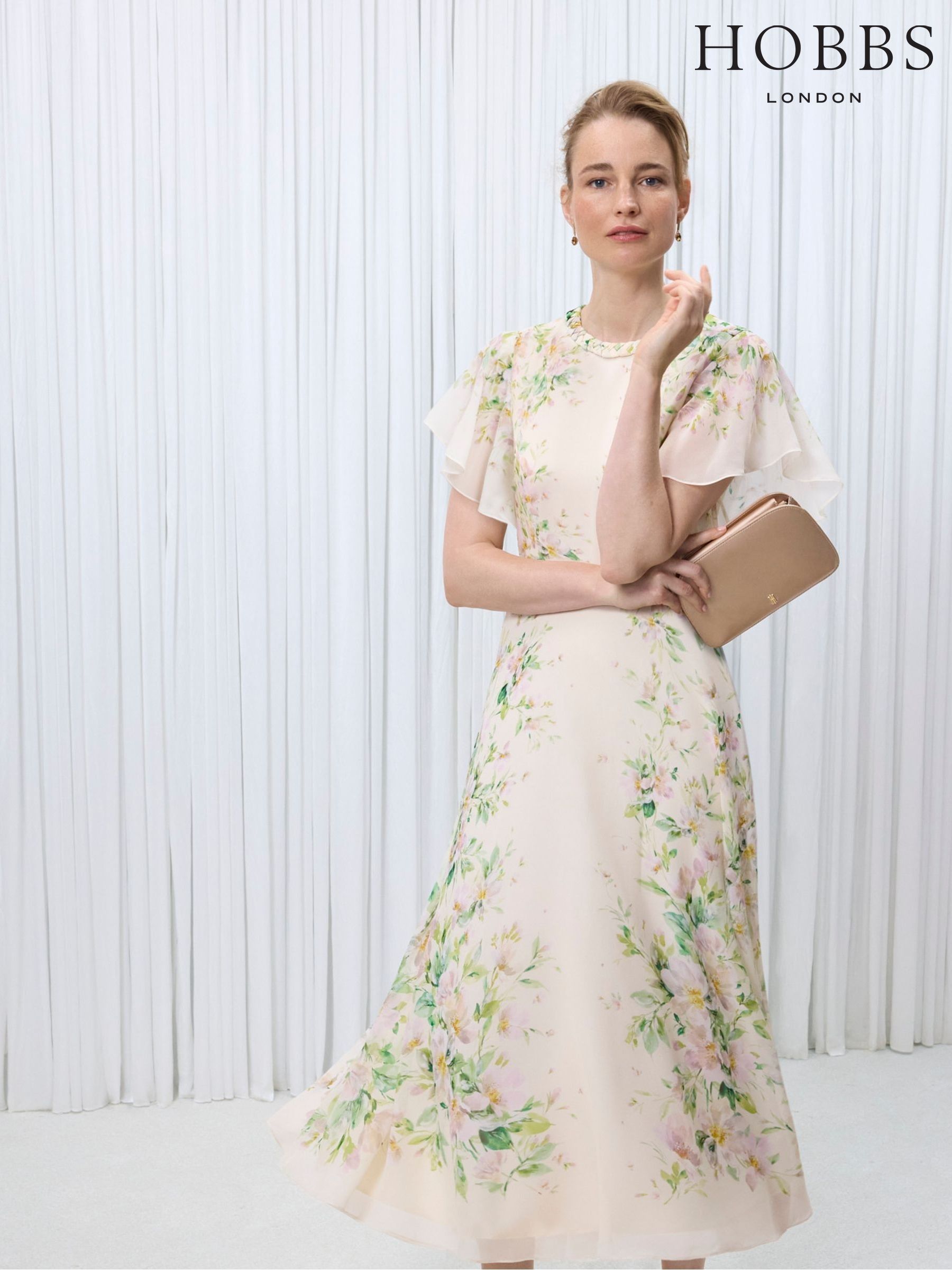 HOBBS LONDON ニーナ ラッフル ミディ ドレス Hobbs Dresses | Next Oman