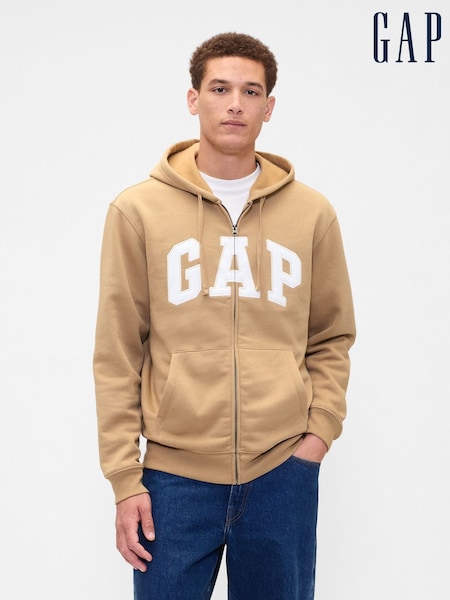 Gap Brown Relaxed Logo Zip Hoodie (H76195) | €57