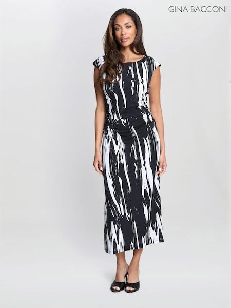 Gina Bacconi Lucia Abstract Print Black Dress (H76208) | €154