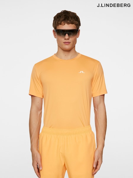 J.Lindeberg Orange Tennis Ade T-Shirt (H76303) | €51