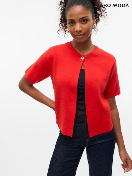 VERO MODA Short Sleeve One Button Cardigan (H76342) | R$ 315