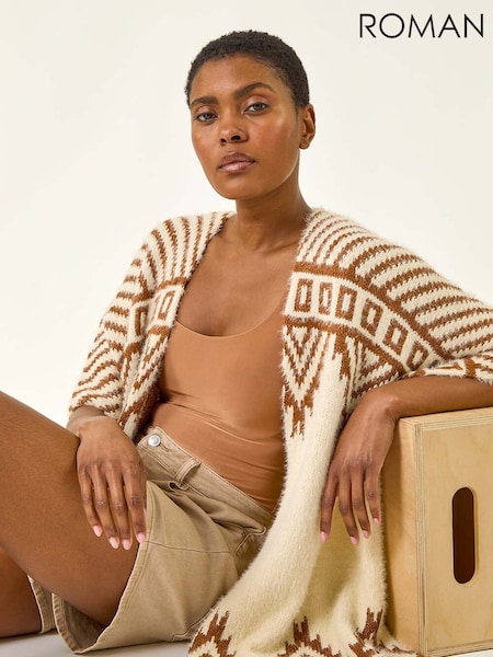 Roman Jacquard Pattern Knit Cardigan (H76383) | R$ 545