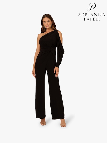 Adrianna Papell Cold Shoulder Black Jumpsuit (H76435) | €228