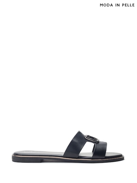 Moda in Pelle Jeanie Trim Detail Flat Brown Sandals (H76449) | €87