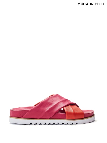 Moda in Pelle Pink Jessa Tubular Cross-Over Footbed Sandals (H76461) | R$ 880