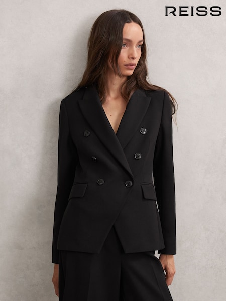 Negro - Reiss Gabi Double-Breasted Suit Blazer (H76564) | 320 €