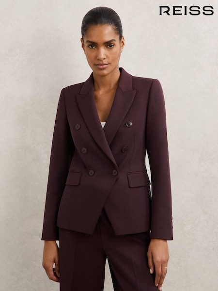 Reiss Berry Gabi Petite Double-Breasted Suit Blazer (H76566) | AED1,584