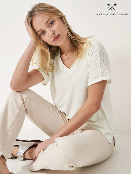 Crew Clothing Sleeve Detail V-Neck Top (H76872) | R$ 345
