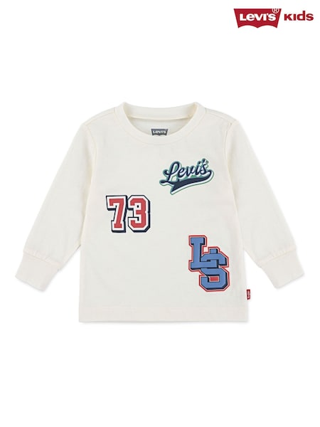 Levi's® Cream Baby Logo Long Sleeve Graphic Print T-Shirt (H76951) | €26