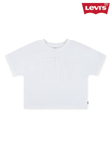 Levi's® White Dolman Tonal Logo Meet And Greet Cropped T-Shirt (H76965) | €22.50 - €25