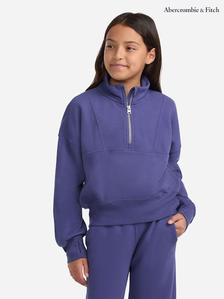 modra - Abercrombie & Fitch Essentials Half Zip Sweatshirt (H76985) | € 39