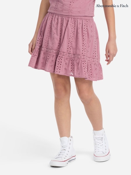 Abercrombie & Fitch Pink Abercrombie & Fitch Pink Eyelet Mini Skort (H76987) | AED233