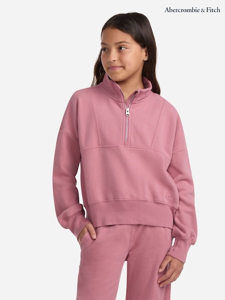 rožnata - Abercrombie & Fitch Essentials Half Zip Sweatshirt (H76988) | € 39