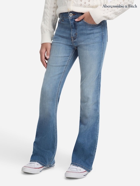 Abercrombie & Fitch Blue High Rise Flare Jeans (H77011) | AED320