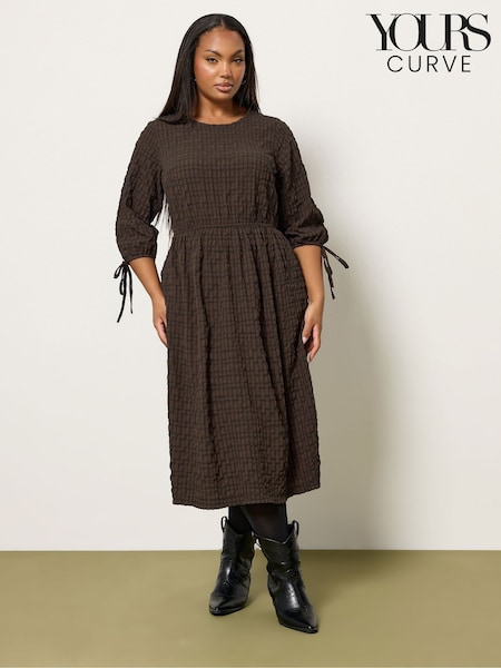 Yours Curve 3/4 Tie Sleeve Midaxi Dress (H77027) | R$ 365