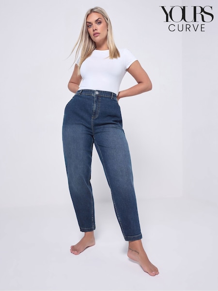 Yours Curve Blue Barrel Jeans (H77044) | R$ 335