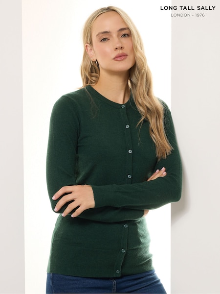 Verde - Long Tall Sally Crew Neck Cardigan (H77055) | R$ 285