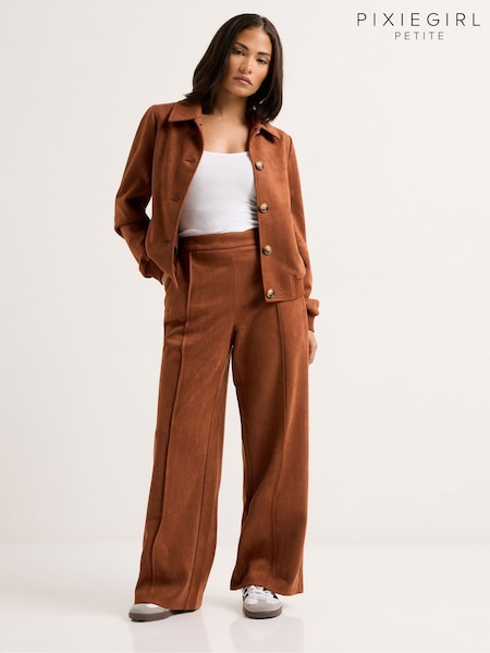 PixieGirl Petite Suedette Wide Leg Trousers (H77132) | R$ 385