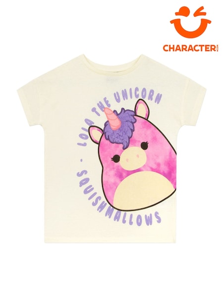 Character Cream Squishmallows Lola The Unicorn Fluffy Maine Print T-Shirt (H77264) | €16.50