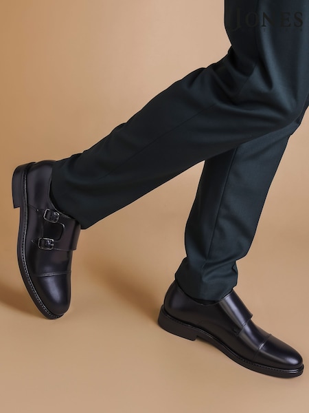 Jones Bootmaker Black Ollie Leather Monk Shoes (H77286) | AZN 276