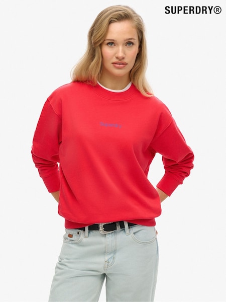 Superdry Red Core Logo City Graphic Print Crew Sweat top (H77369) | €58