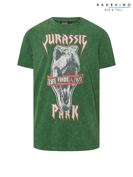 BadRhino Big & Tall Green Jurassic Park Print T-Shirt (H77374) | €34