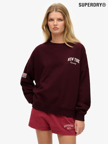 Superdry Red Athletic Essentials Relaxed Crew Sweatshirt (H77381) | €58