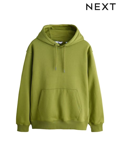 Green Regular Fit Heavyweight Cotton Rich Jersey Hoodie (H77404) | 158 QAR