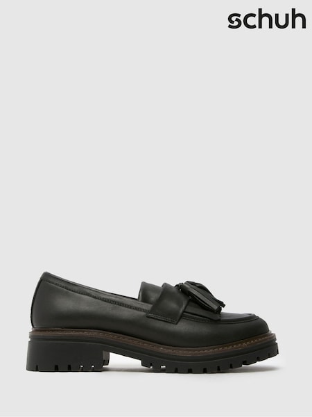Schuh Lux Leather Tassel Black Loafers (H77629) | ‏349 د.إ.‏