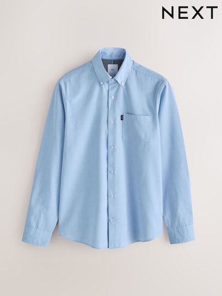 Light Blue Slim Fit Button Down Easy Iron Oxford Shirt (H77717) | AED105