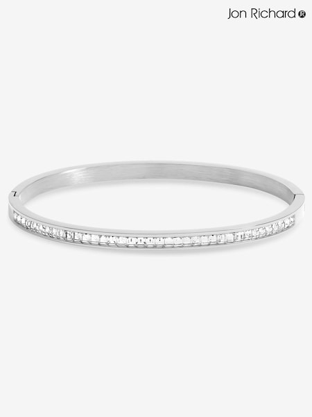 Jon Richard Silver Plated Waterproof Crystal Row Bangle (H77891) | €35