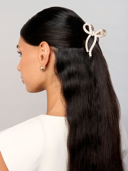 Aela Gold Tone Sparkle Hair Bow Claw (H77940) | ‏75 ر.ق.