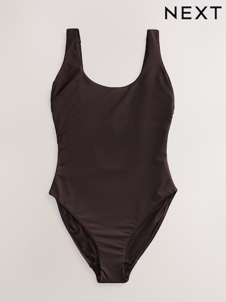 بني - Dd+ Wired Scoop Neck Tummy Control Swimsuit (H77988) | ‏255 ر.ق.
