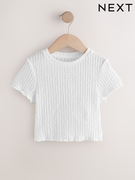 أبيض - Textured T-Shirt (3-16yrs) (H78108) | ‏42 ر.ق. - ‏68 ر.ق.