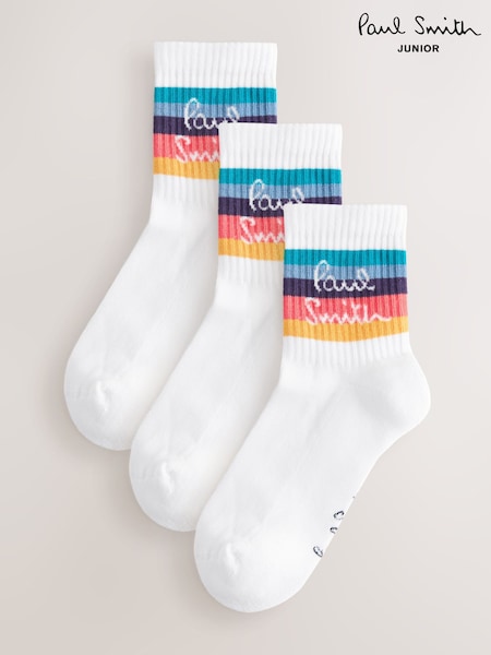 Paul Smith Junior Multi Cushioned Sole Artist Stripe Socks 3 Pack (H78125) | AED106