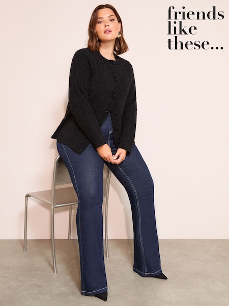 Friends Like These Black Curve Boucle Cardigan (H78225) | €56