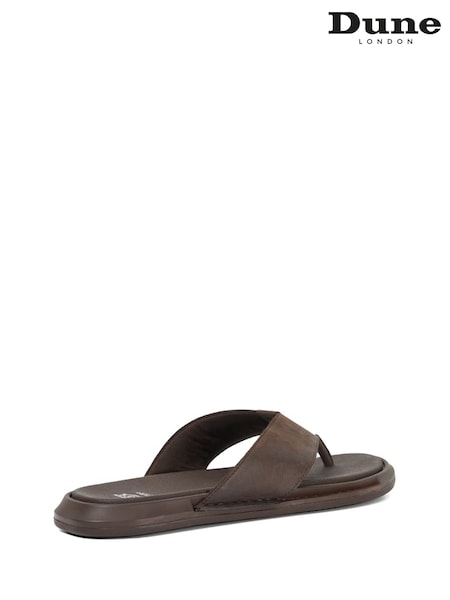 Dune London Brown Inside Flexi Sole Comfort Toe Post Sandals (H78311) | €87