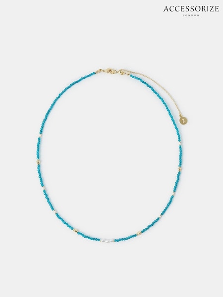 Accessorize Blue 14ct Beaded Pearl Necklace (H78463) | €25