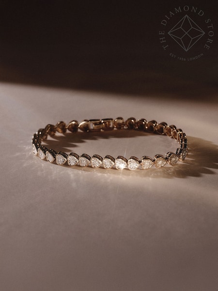 The Diamond Store Gold Heart 0.15ct H/SI Lab Diamond Tennis Bracelet  in 18K Gold Vermeil (H78496) | €370