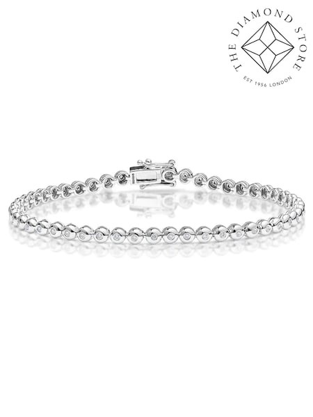 The Diamond Store White Rubover 0.50ct Lab Diamond Tennis Bracelet in 9K White Gold (H78510) | €1,067