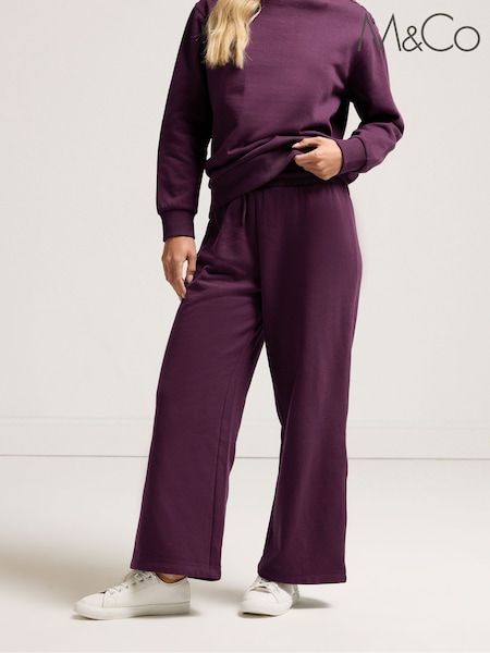 M&Co Purple Petite Wide Leg Joggers (H78521) | R$ 295
