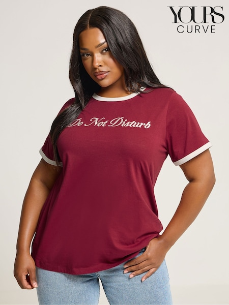 Yours Curve Ringer Placement T-Shirt (H78527) | R$ 195