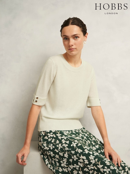 Hobbs White Leanne Knitted Top (H78531) | R$ 680