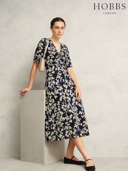 Hobbs Blue Petite Peyton Dress (H78548) | OMR55
