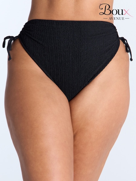 Preto - Boux Avenue Amalfi Texture Ruched High Waist Bikini Briefs (H78583) | R$ 235
