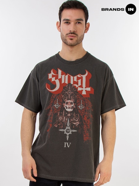 Brands In Grey Ghost Stained Glass Vintage Music T-Shirt (H78591) | €35